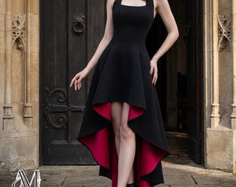 Vestido asimétrico / Vestido casual sin mangas de corte ajustado / Ropa de fiesta / Estilo minimalista chic