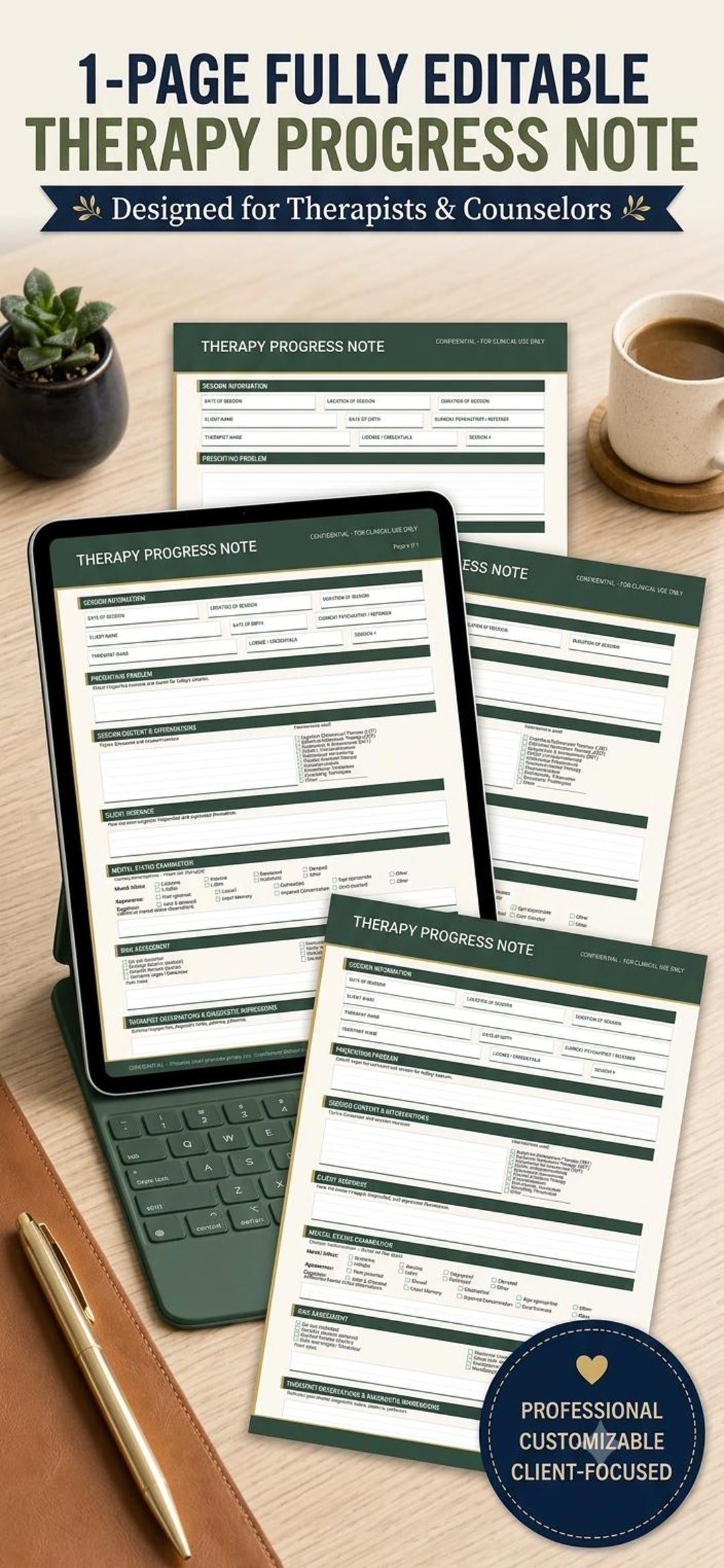 Dbt Progress Note Example Therapy Progress Note Template Fillable PDF, Therapist Session Notes ...