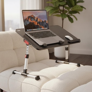 Adjustable Laptop Desk for Bed, Foldable Bed Tray Table, Portable Laptop Stand with Tilt, Lap Desk for Reading Working Eating, Gift