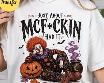 Retro Halloween Clown DTF Transfer: Trick or Treat Heat Print (Ready to Press)