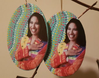 Selina... Pendientes de madera Ultralight pintados a mano
