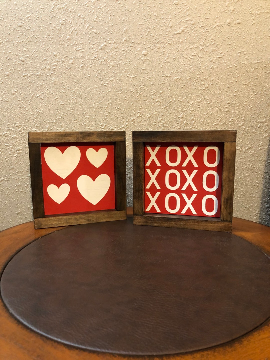 XOXO Holzschilder Zum Valentinstag – 6-teilig, Herzförmig, Mit Glitzer, Rustikale Deko