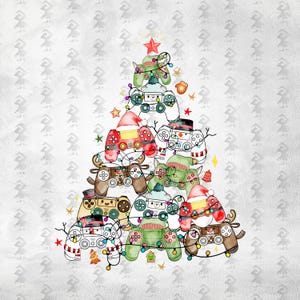 Op de afbeelding: Een digitale illustratie van een kerstboom opgebouwd uit diverse videogamecontrollers. De controllers zijn versierd met feestelijke elementen zoals kerstmutsen, rendiergeweien, sjaals en kleurrijke kerstverlichting.