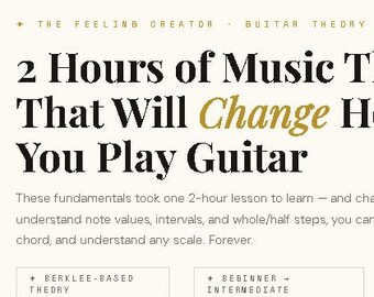 Guitar Theory Foundation | Note Values, Intervals & Scales Explained | Beginner Music Theory | Instant Digital Download