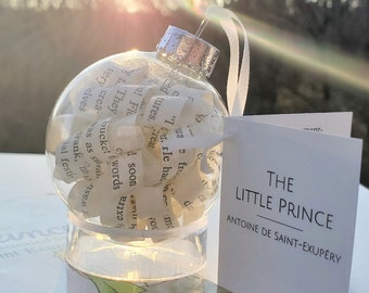 The Little Prince - Vintage Book - Antoine de Saint Exupery - Christmas Ornament Holiday Decorations Baby First Christmas