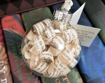 Book Page Ornament - Christmas Tree Holiday Decorations - Home Decor - Bookish Gift - Harry Potter and the Sorcerer's Stone - J. K. Rowling