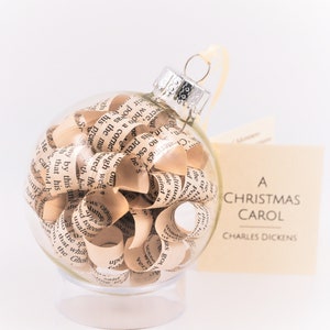 A Christmas Carol - Vintage Book Ornament - Charles Dickens - Bookish Christmas Bauble - Holiday Decorations - Unique Gifts for Book Lovers