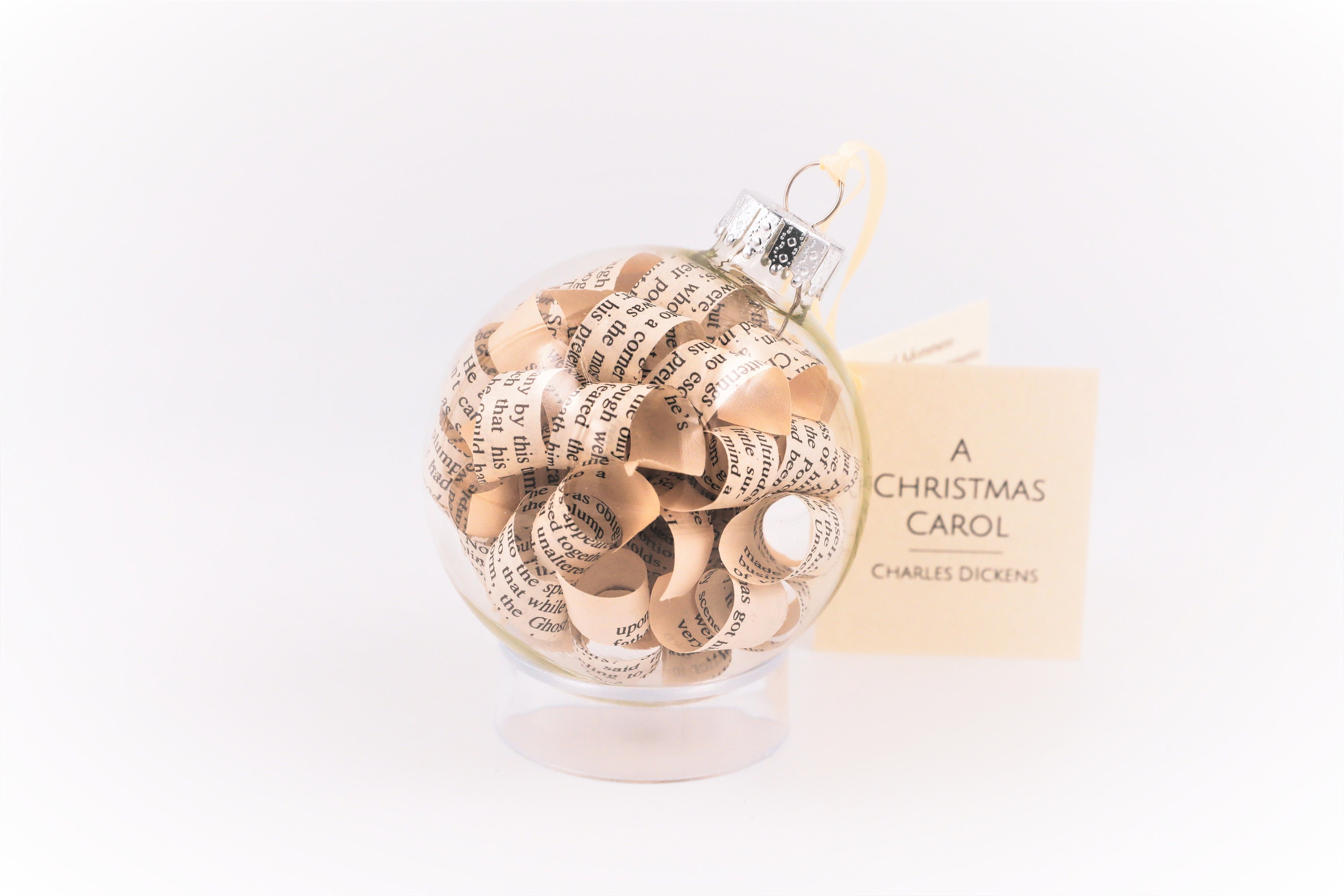 A Christmas Carol - Vintage Book Ornament - Charles Dickens -  Bookish Christmas Ornament Holiday Decorations Home Decor Book Page Baubles