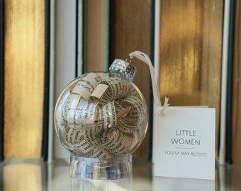 Little Women - Louisa May Alcott - Vintage Novel Ornament - Christmas Ornament Holiday Decorations Book Home Decor