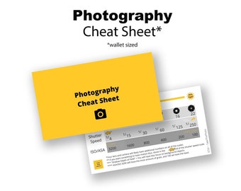 DSLR Camera Photography Cheat Sheet *Printable* - Digital Reference Card for Exposure Settings - Print & Cut