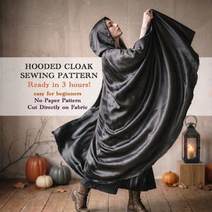 Capemantel met capuchon - naaipatroon volwassenen en kinderen | Eenvoudige zelfstudie voor beginners | Halloween-kostuum