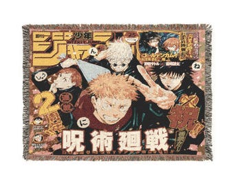 Jujutsu Kaisen Characters Woven Blanket | Anime Throw, Manga Panel Design
