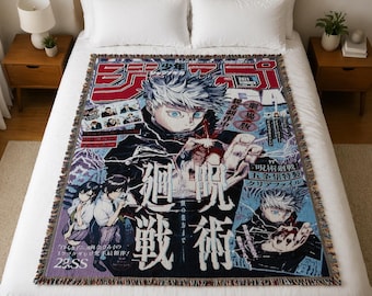 Jujutsu Kaisen anime characters Woven Blanket | Manga Tapestry Throw