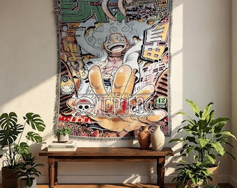 Anime Woven Blanket / Cotton & Polyester Throw for Couch