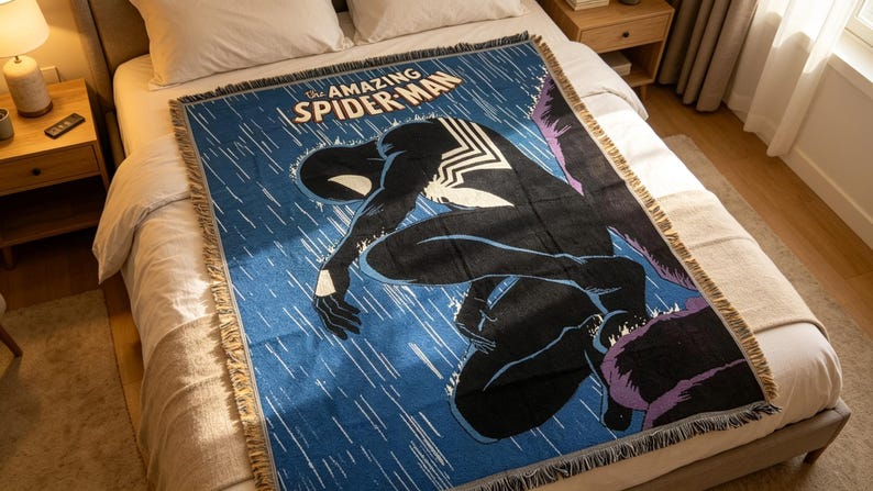 Amazing Spider-Man Woven Blanket | Comic Book Hero Throw Blanket image 5