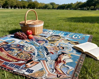 Anime Woven Blanket / Cotton & Polyester Throw for Couch