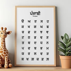 Punjabi Alphabet Poster Printable | Gurmukhi Alphabet Chart | Panjabi Learning Resource | Kids Educational Wall Art