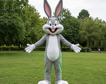 Disfraz de mascota de conejo para adulto, traje de personaje de conejo de cuerpo completo, atuendo animal para eventos, fiestas, promociones, cosplay, festivales y espectáculos.