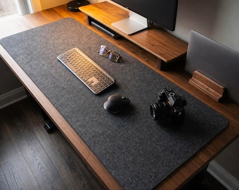 Large Felt Desk Mat, Minimalist Non-Slip Desk Pad in 5 Sizes & 3 Colors, XXL Keyboard Mouse Mat, Home Office Desk Protector