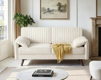 64.5" Chenille Loveseat Sofa, Deep Seat Small Couch for Living Room and Small Spaces