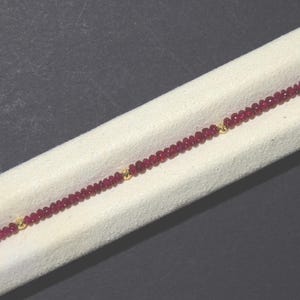 Pulseira de Rubi Sangue de Pombo Natural Não Aquecido, Pulseira Ajustável em Ouro K18 com Linha Vermelha, Joia Fina com Rubi Cabochão