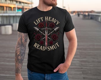 Lift Heavy Read Smut Shirt - Workout Gym Book Reading Lovers T-Shirt PNG