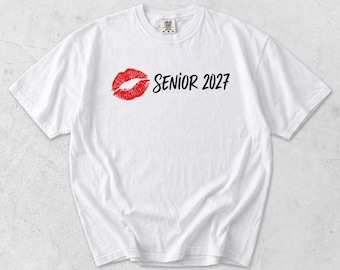 Senior 2027 Kiss My Class Goodbye Class of 2027 Grad 2 Sided T-Shirt PNG