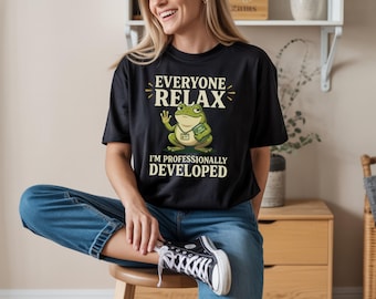 Relájense todos, soy un profesor profesionalmente capacitado. Camiseta de rana PNG