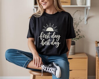 Camiseta para alumnos del primer día, el mejor día (PNG)