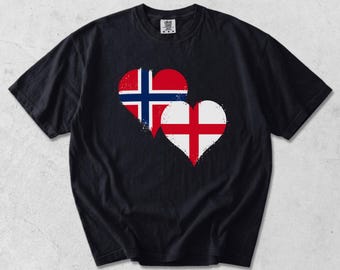 Cool Norway England Flags Proud Norwegian English Fans Pride T-Shirt PNG