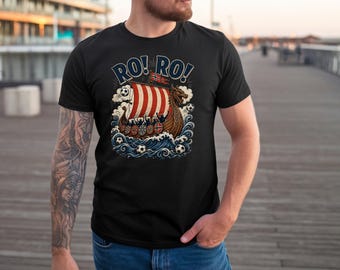 Camiseta masculina e feminina Ro Ro Norway Viking Ship Soccer Norwegian Fan PNG
