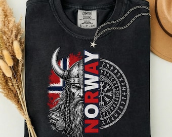 Vintage Norway Shirt with Norwegian Flag and Norge Gift T-Shirt PNG