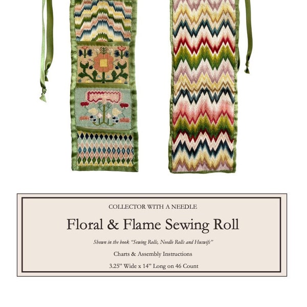 Historic Floral Flame Reproduction Sewing Roll Charts and Instructions **Digital**