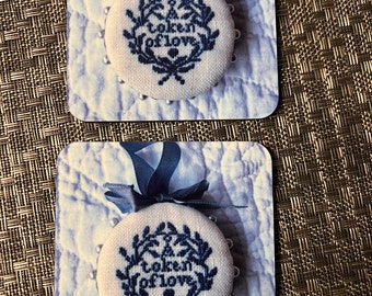 Pair Cork Backed Coasters Token of Love