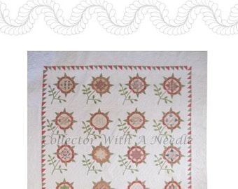 Harrison Rose Applique Quilt Pattern w/ Variations c.1850 Antique