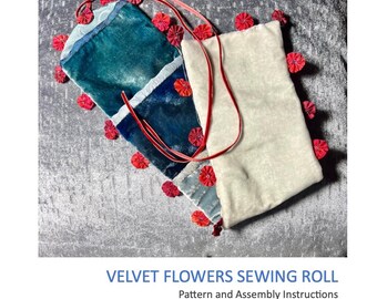 Patrón de rollo de costura de flores de terciopelo *Digital*