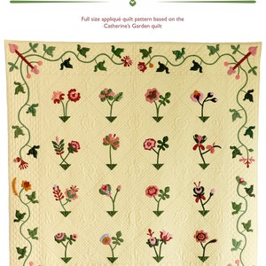 Catherine’s Flowers Appliqué Quilt Pattern *Digital*