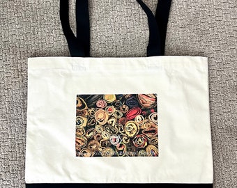 Bolsa de algodón con rollo de costura grande