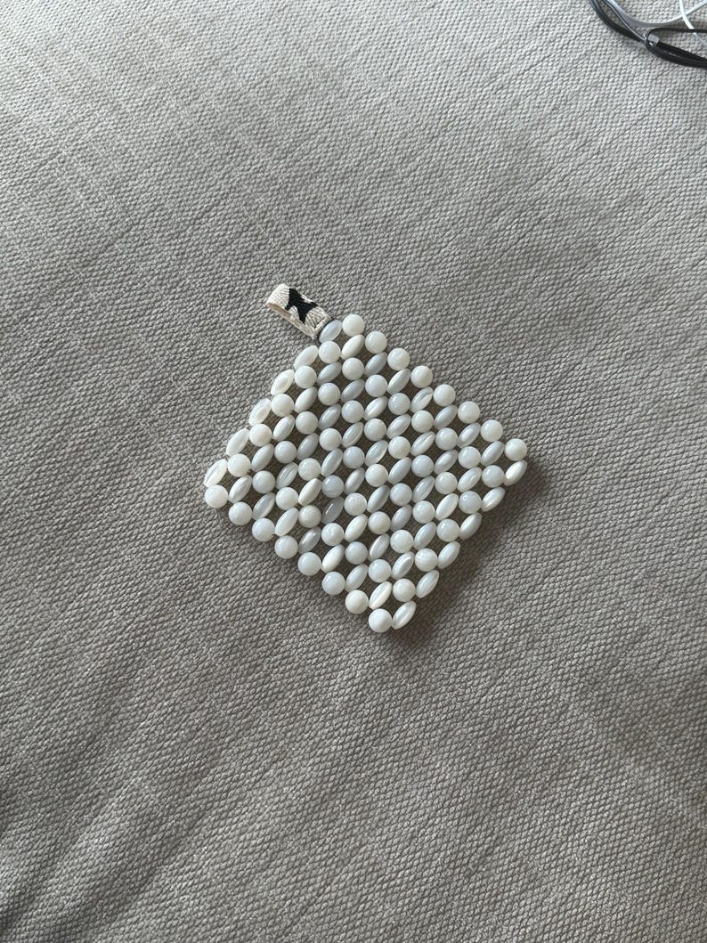 Mother of Pearl Beaded Macrame Coaster – Handmade Neutral Table Decor ...