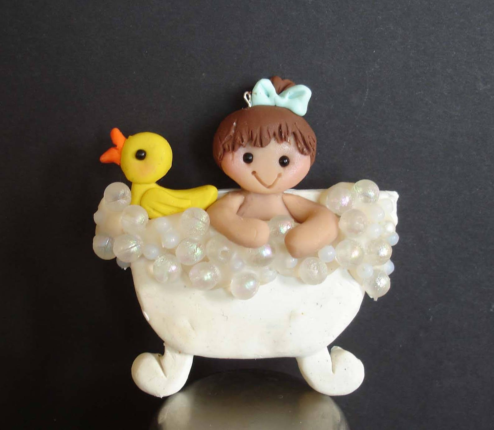 Girl Bathtub Christmas Ornament Polymer Clay Milestone Cake Etsy
