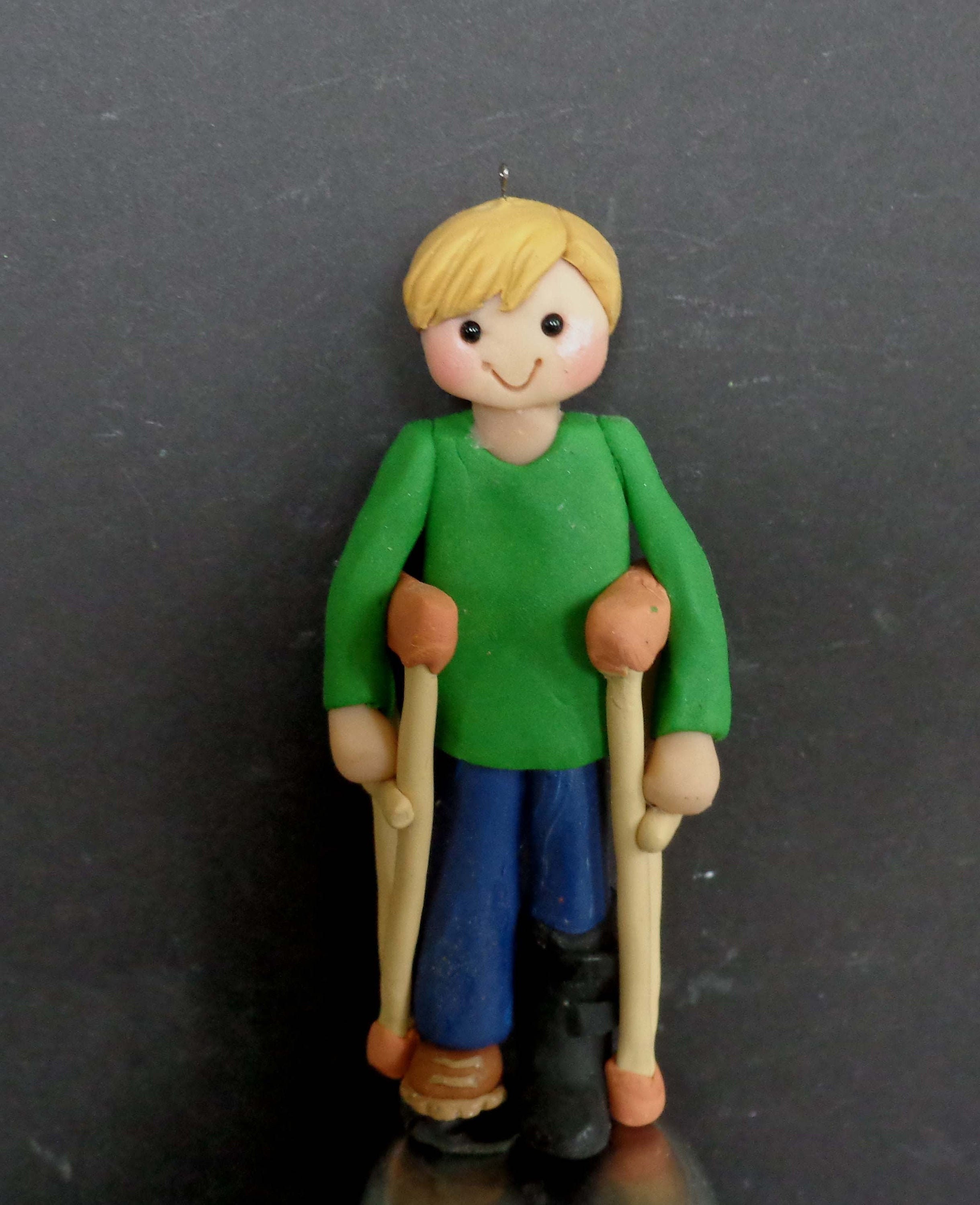 fracture broken arm cast plaster crutch girl woman personalized