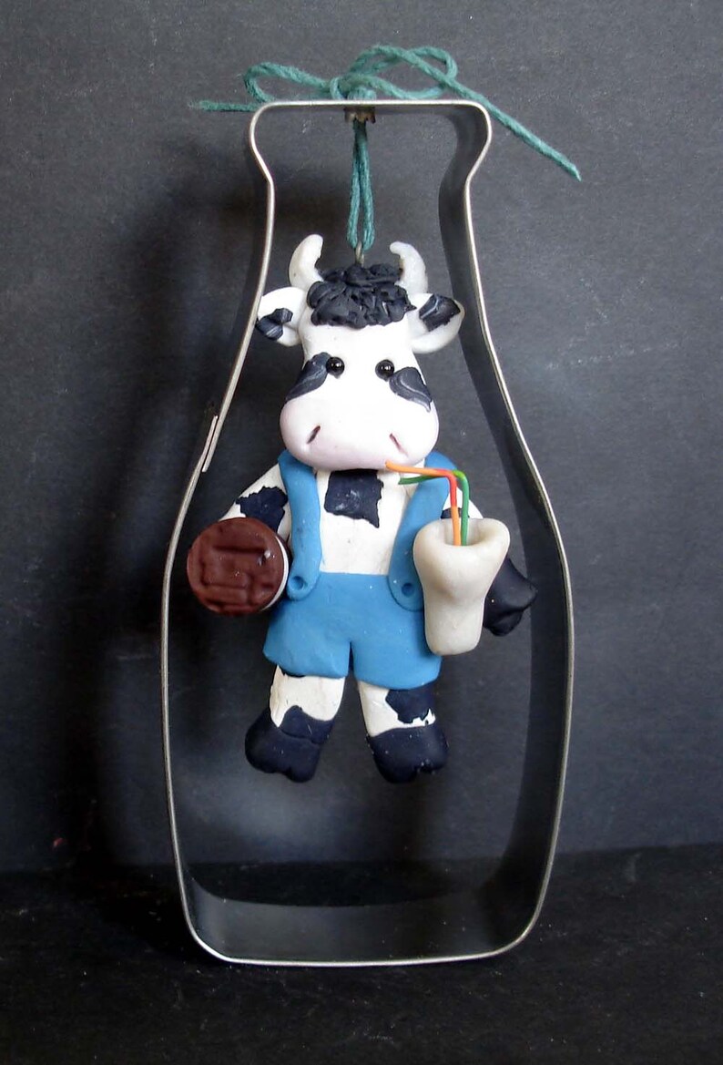 Dairy Cow Christmas Ornament Farm Milk Bottle Chocolate Cookie Etsy