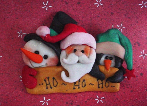 Snowman Santa Penguin Christmas Ornament Polymer Clay | Etsy