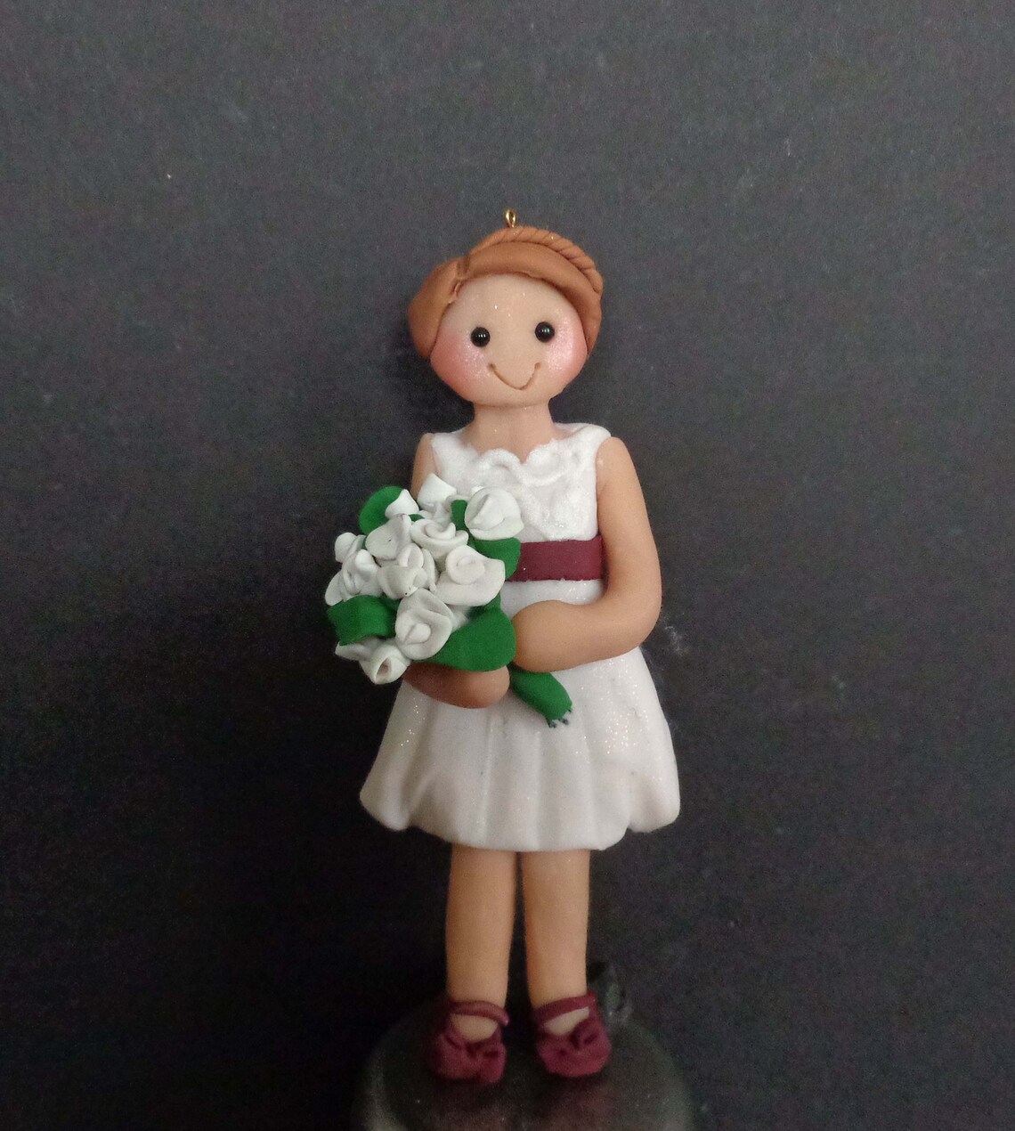 Flower Girl Christmas Ornament Wedding Party Polymer Clay Etsy