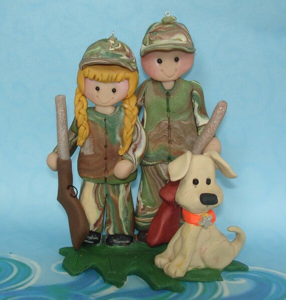 Hunter Couple Cake Topper Shotgun Camouflage Wedding Bride Groom
