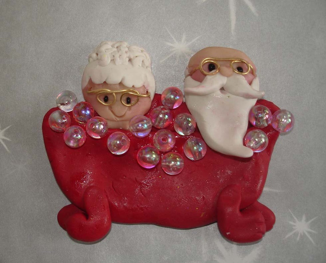 Santa Bathtub Christmas Ornament Mr Mrs Claus Antique Claw | Etsy