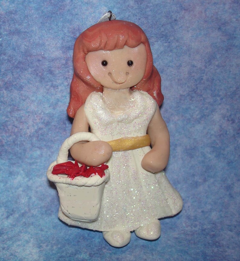 Flower Girl Christmas Ornament Wedding Party Polymer Clay Etsy