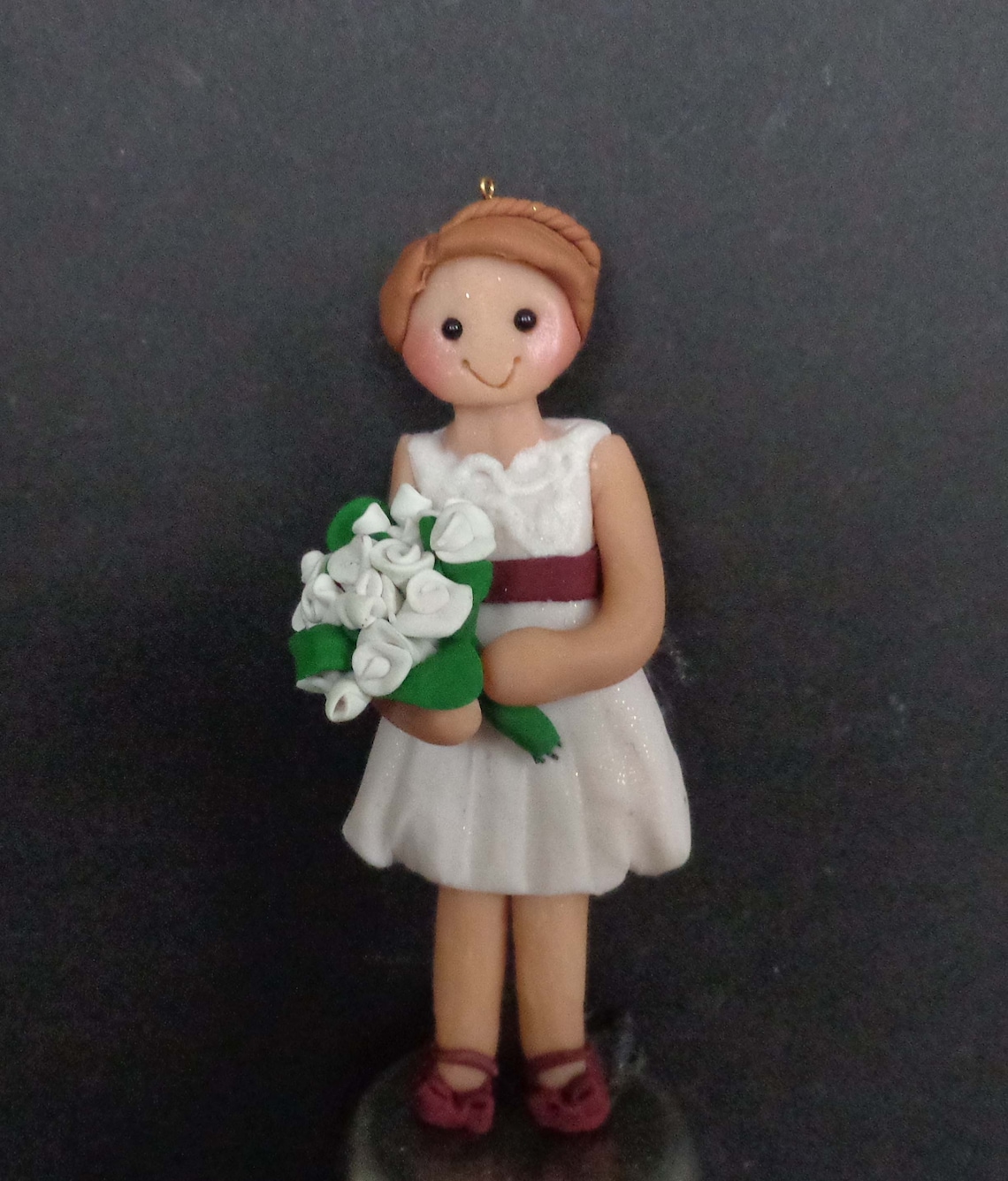 Flower Girl Christmas Ornament Wedding Party Polymer Clay Etsy