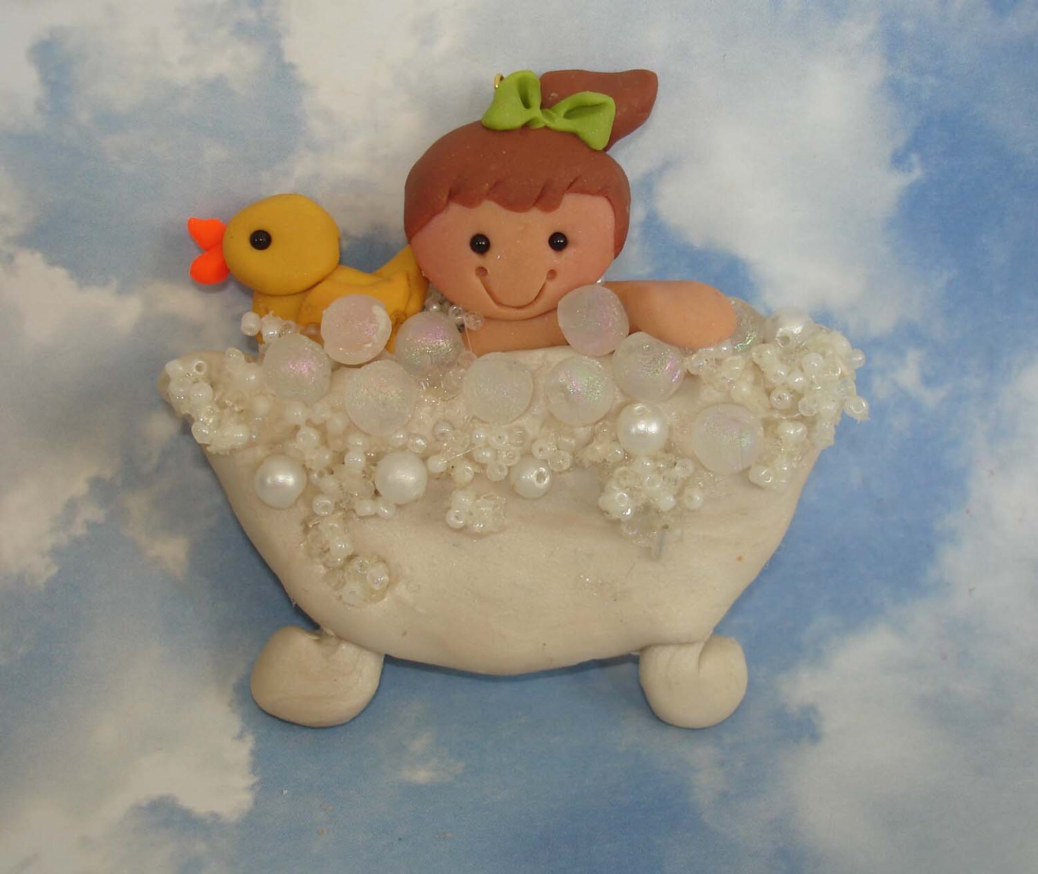 Girl Bathtub Christmas Ornament Polymer Clay Milestone Cake Etsy