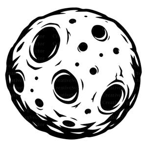 Moon SVG, Full Moon, Cratered Lunar Surface, Celestial Space Vector, Astronomy Design, Cutting Machine